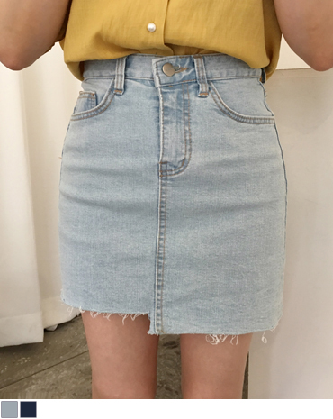 lemon denim skirt (2color)