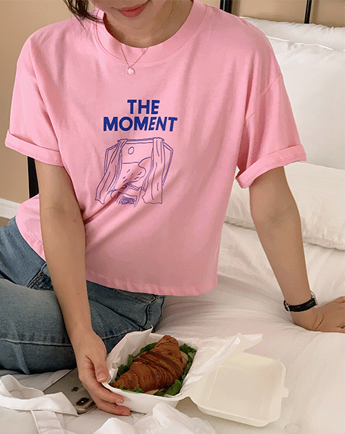 더 모먼트 프린팅 하프 티셔츠 (3color)