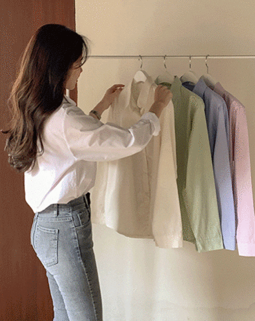 [기획]피어 데일리 심플 코튼 셔츠 (6color)