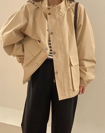 크로플 후드 야상 자켓 (3color)