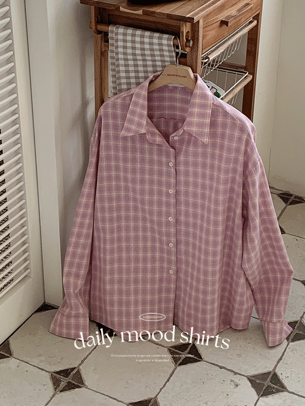 [핑크소장]핑크 빈티지 체크 셔츠 (2color)