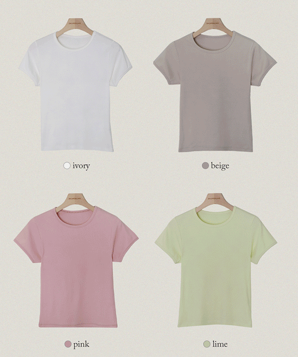 쫀쫀 스프링 파스텔 반팔 티셔츠 (7color)